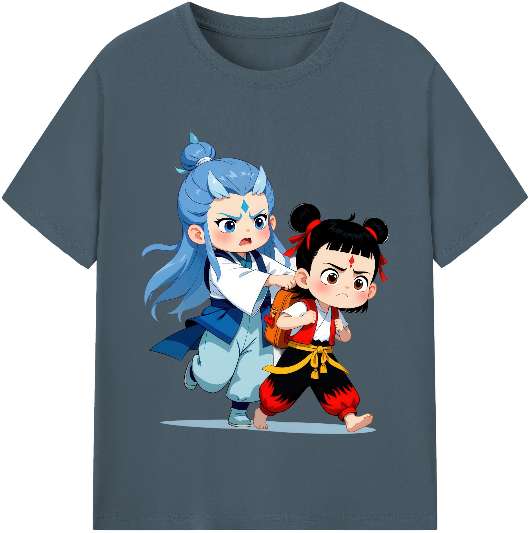 （画像用） Ne Zha 2 ナタ 魔童の大暴れ 綿100％半袖Tシャツ（フロントプリント）